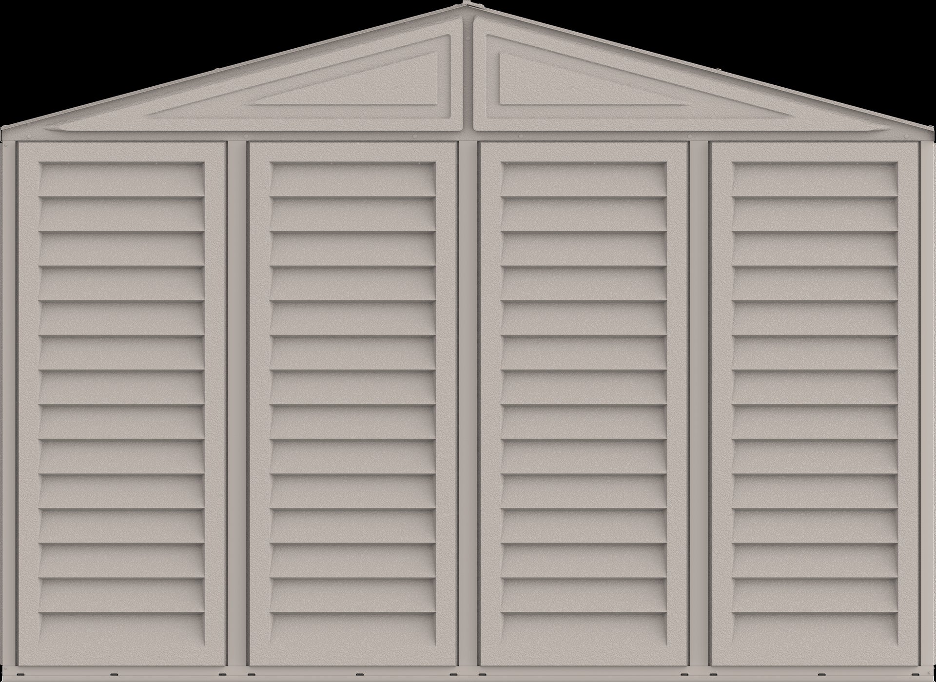 Duramax Vinyl Garage 10.5x15.5 w/ Foundation 2 Windows Back Door View 15026