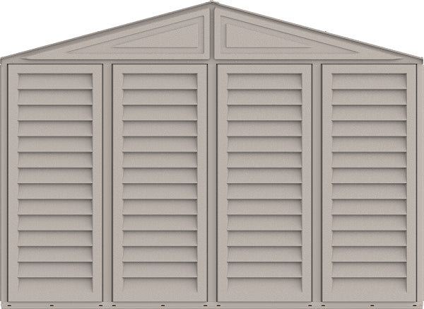 Duramax Vinyl Garage 10.5x28.5 w/ Foundation 2 Windows Back Door View 15526