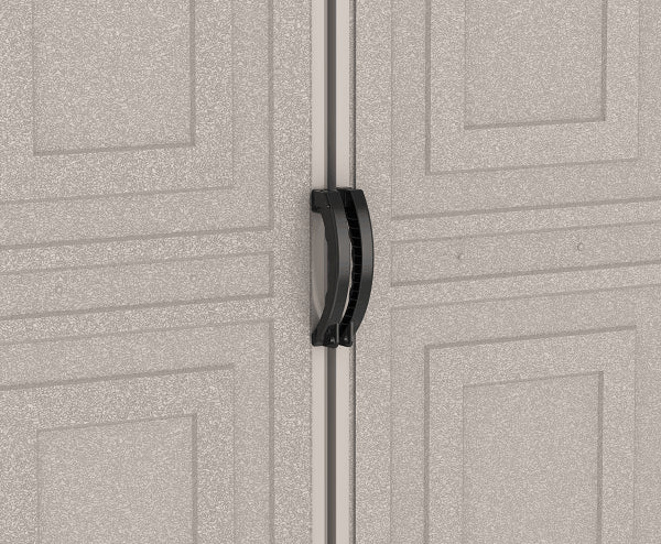 Duramax Vinyl Garage 10.5x28.5 w/ Foundation 2 Windows Door Knob 15526