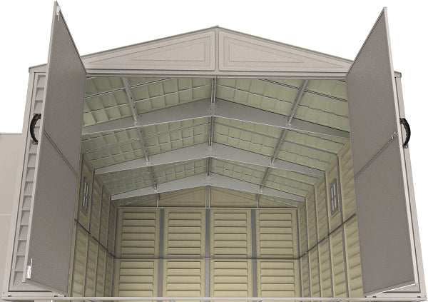 Duramax Vinyl Garage 10.5x31 w/ Foundation 2 Windows Shed Interior 15626