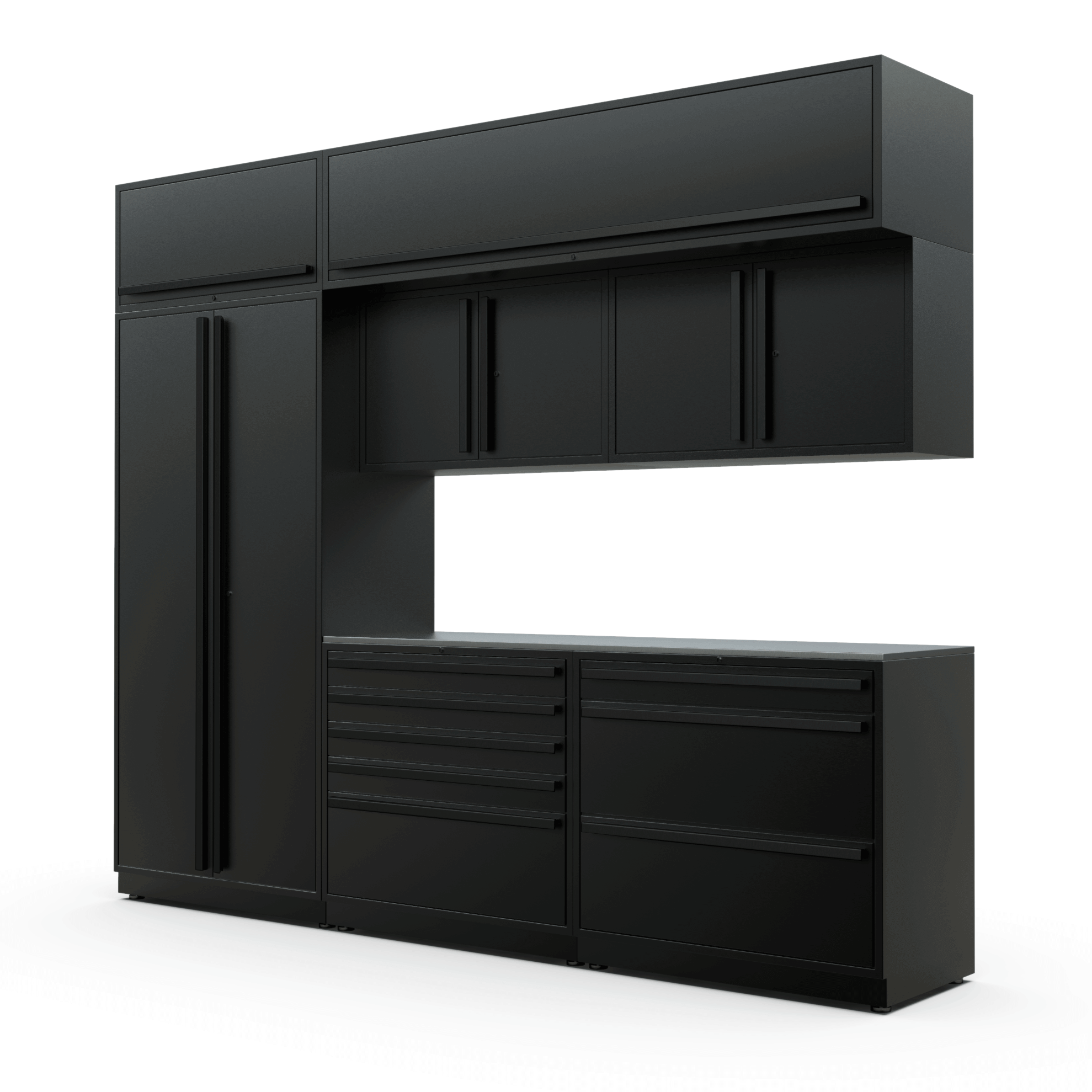 Proslat FusionPlus 10 ft set TOOL Overheads Stainless Steel Black/ Garage Tools Storage