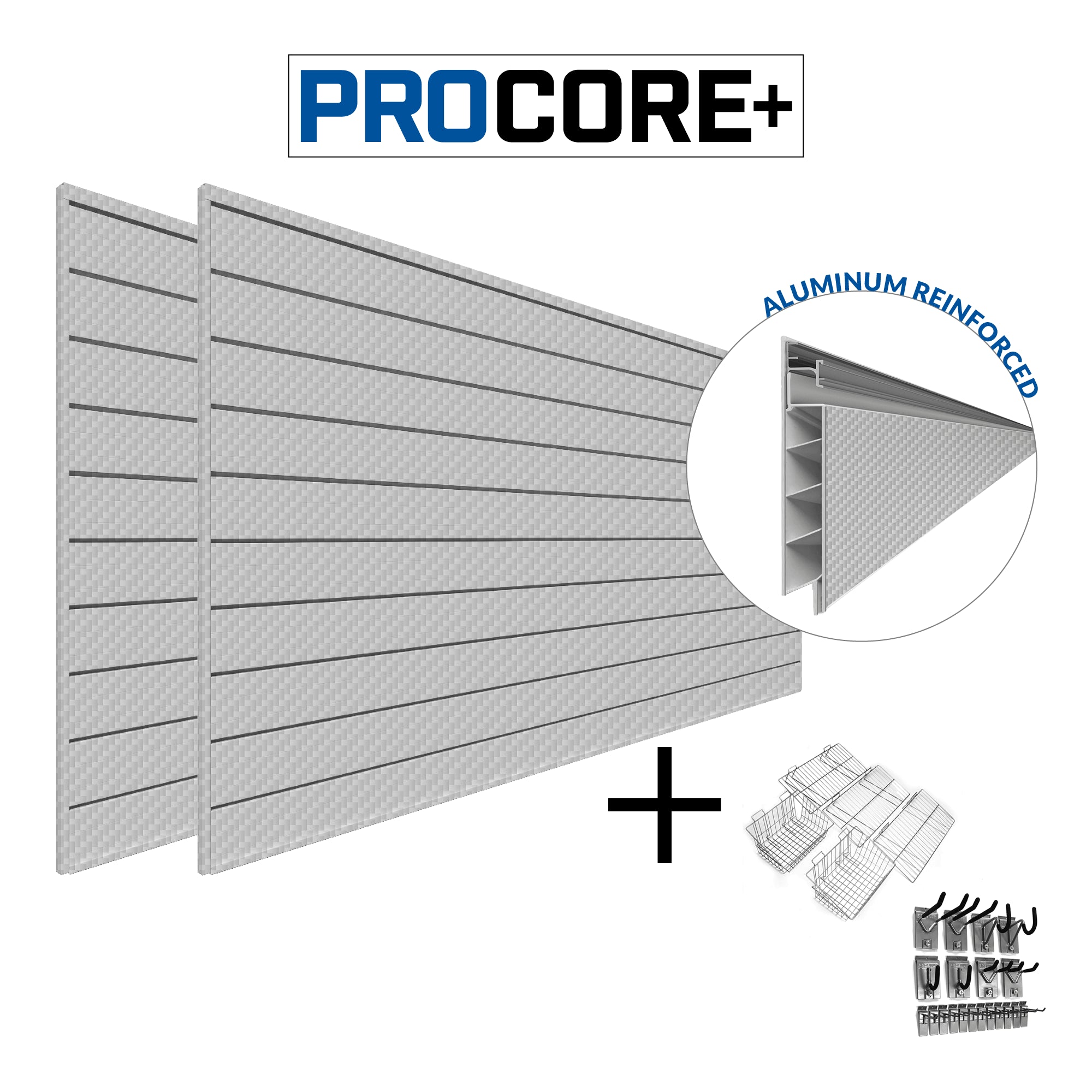 Proslat PROCORE+ Silver Gray Carbon Fiber Slatwall Ultimate Bundle 37709K