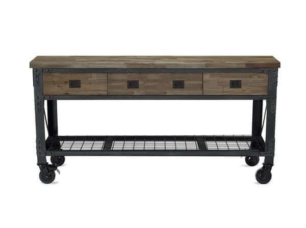 Duramax 72"Wx24"D 3-Drawer Rolling Workbench Aged Macadamia 68001M