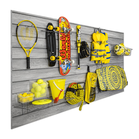 Proslat 8 ft.  x 4 ft. PROCORE+ Gray Wood PVC Wall-Mounted Organizer – 4 Pack 128 sq ft 87741K