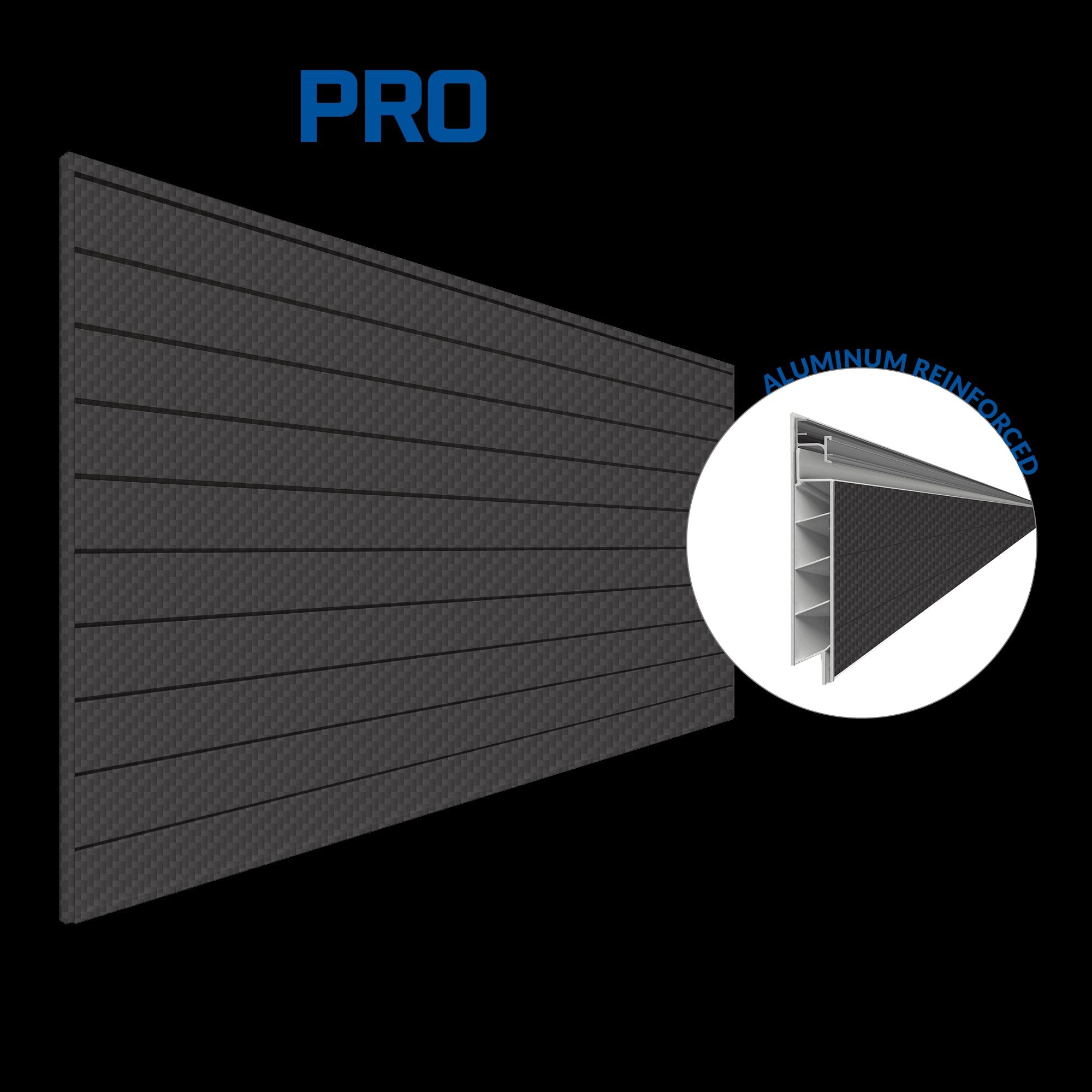 Proslat 8 ft. x 4 ft. PROCORE+ Carbon Fiber PVC Slatwall - 2 Pack 64 sq ft 87752K