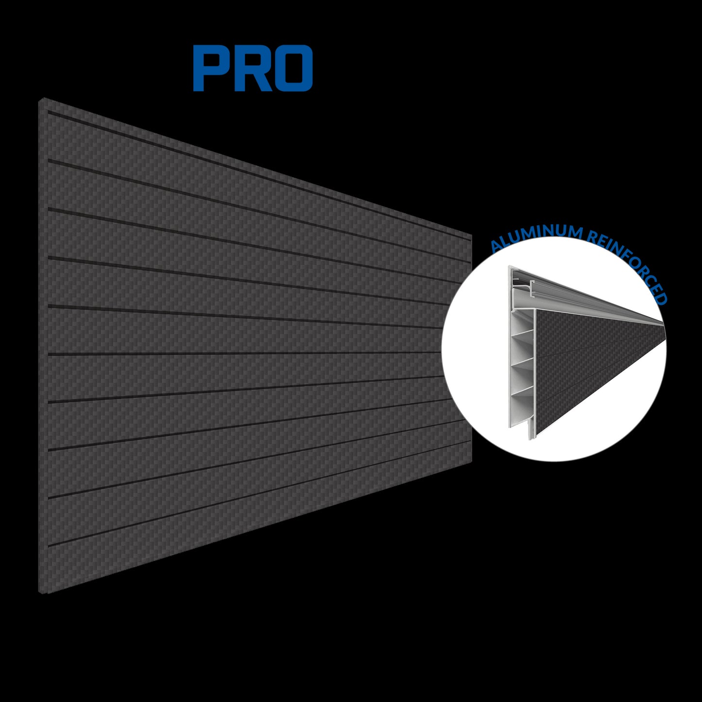 Proslat 8 ft. x 4 ft. PROCORE+ Carbon Fiber PVC Slatwall - 2 Pack 64 sq ft 87752K