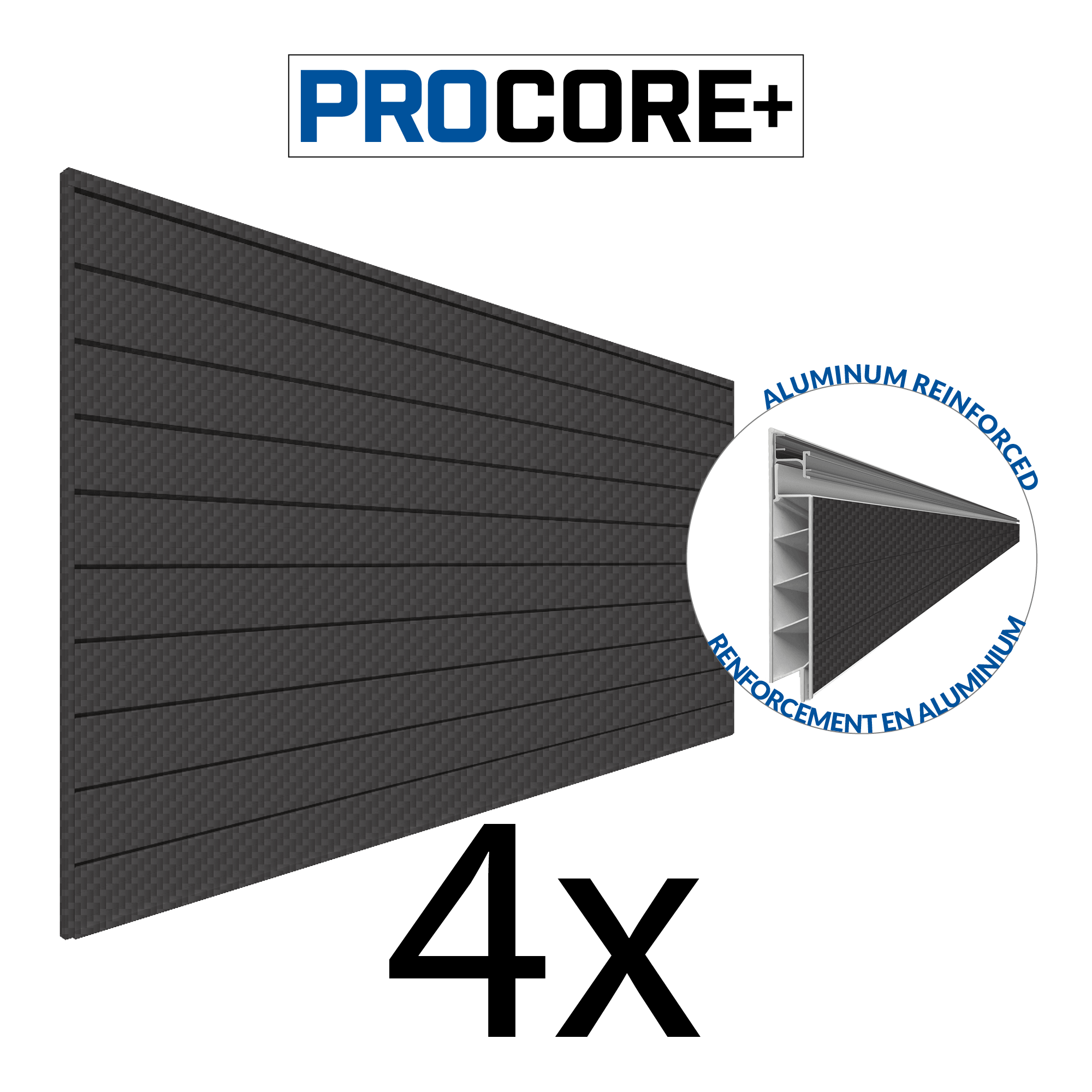 Proslat 8 Ft X 4 Ft PROCORE Carbon Fiber PVC Slatwall 4 Pack 128 proslat-8-ft-x-4-ft-procore-carbon-fiber-pvc-slatwall-4-pack-128