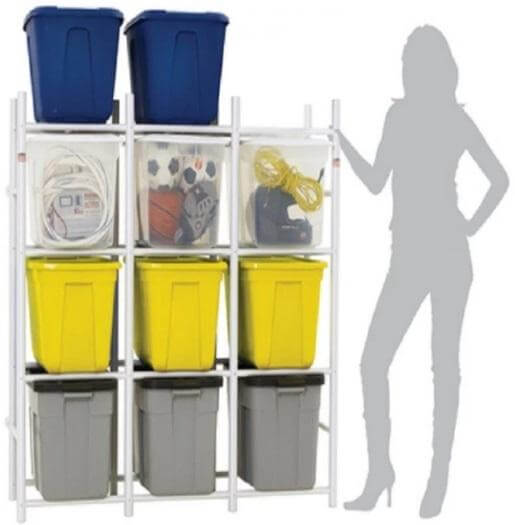 Proslat Plastic Bin Storage Rack - 12 Totes Compact 65003