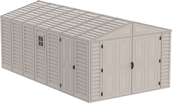 Duramax Vinyl Garage 10.5x28.5 w/ Foundation 2 Windows 15526