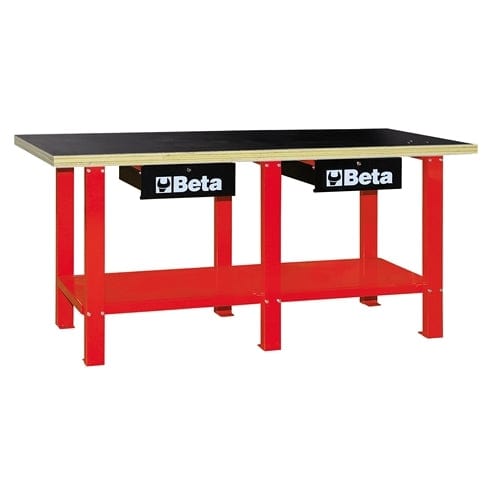 Beta Tools C56W-WORKBENCH WITH WOOD TOP - Red