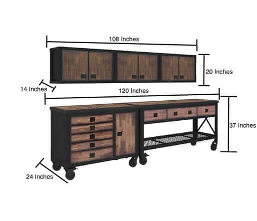 Duramax 5-Piece Garage Storage Combo Set with Workbench, Tool Chest and Wall Cabinets