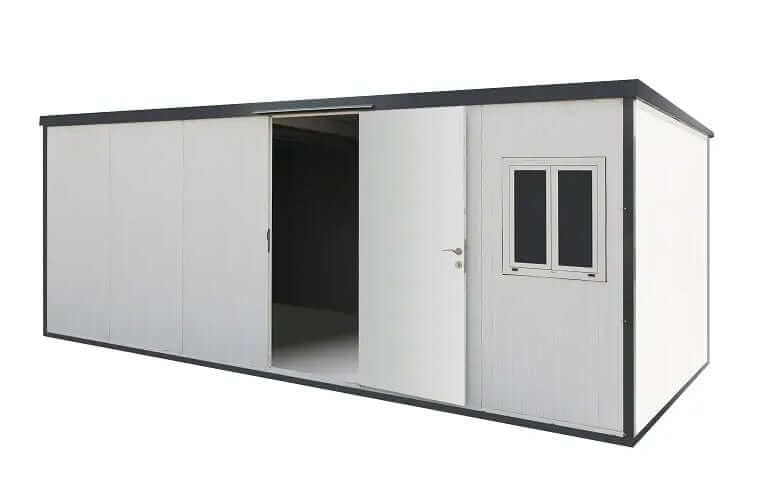 Duramax 13' x 10' Flat Roof Insulated Building Front View Open Door 30832