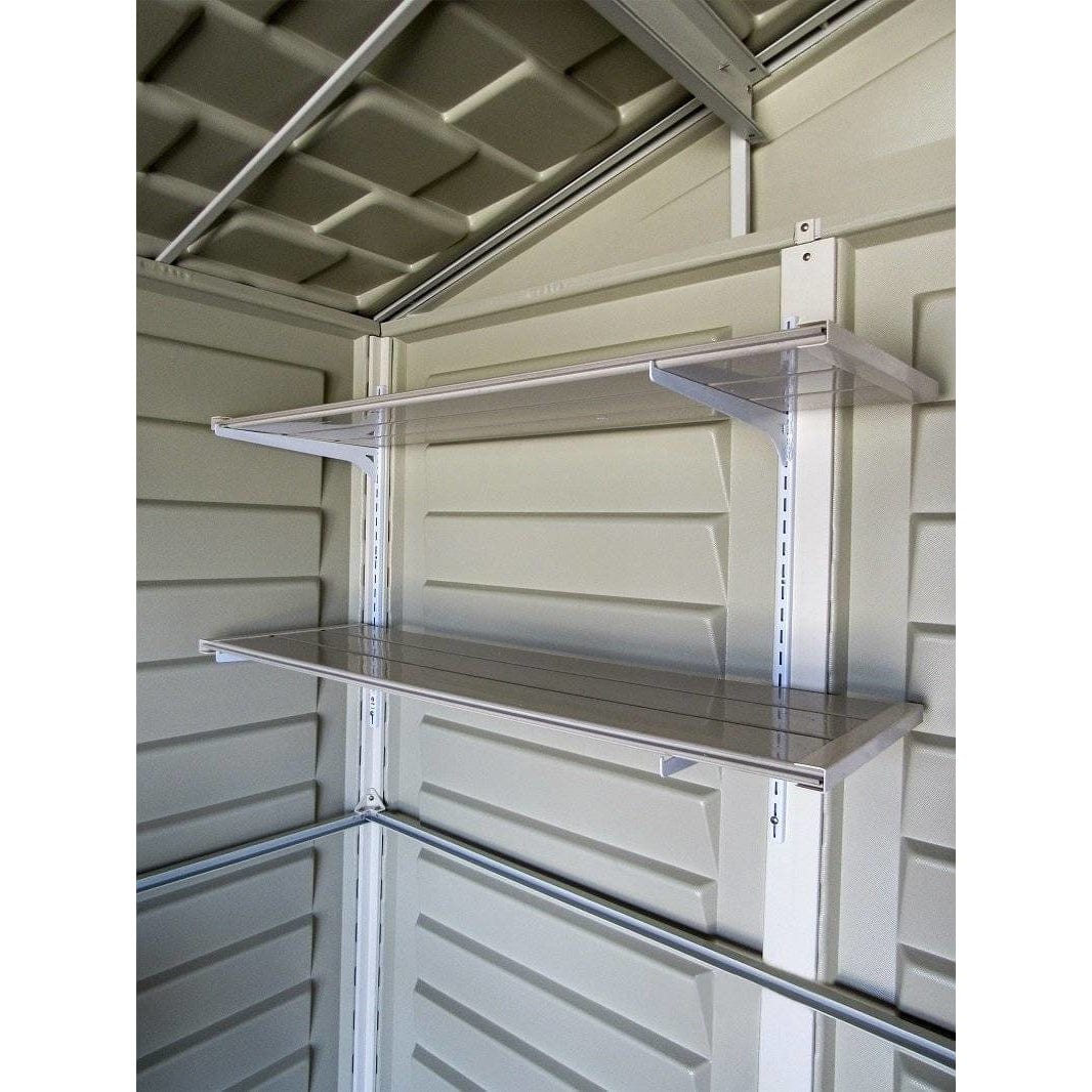 Duramax 10.5 x 8 WoodbridgePlus w/ Foundation Shelves 40214 - Garage Tools Storage