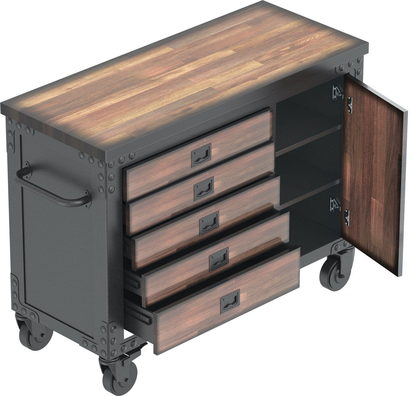 Duramax 48" W x 20" D Rolling Tool Chest Drawers Open 68005