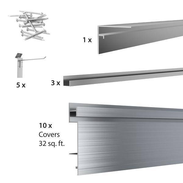 PROSLAT 8 ft. x 4 ft. Aluminium Slatwall Wall-Mounted Storage Panels