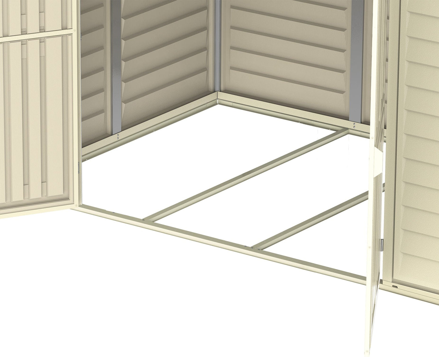 Duramax 8' x 8' DuraMate Shed with Foundation Kit Floor Details 00384