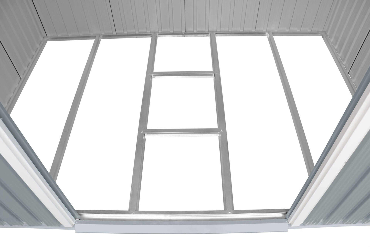 Duramax 8x6 Top Pent Roof w/ Skylight - Light Gray Floor Foundation 20552