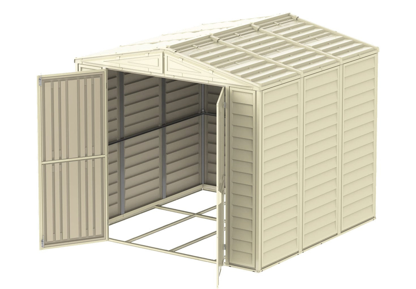 Duramax 8' x 8' DuraMate Shed with Foundation Kit Top Details 00384