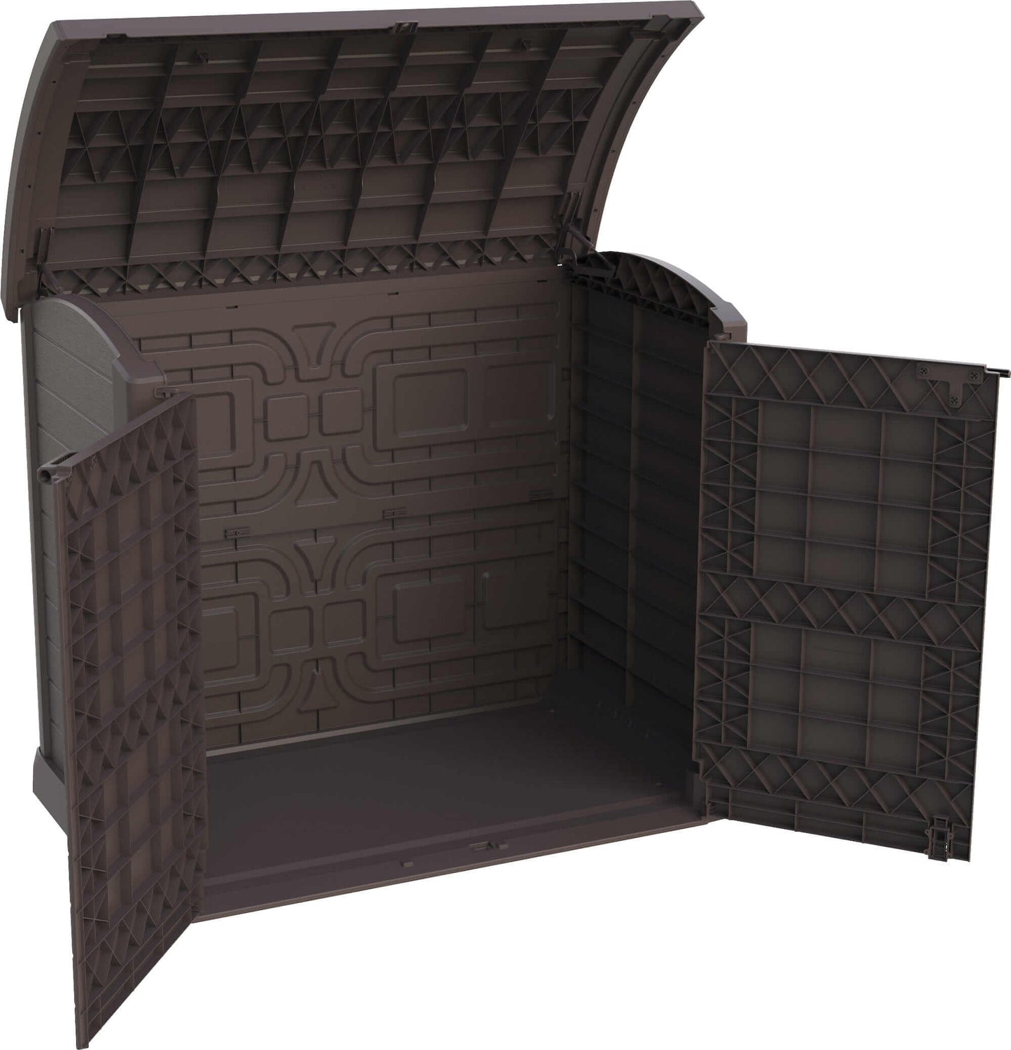Duramax Storeaway Arc Lid 1200L Brown Open Door 86632