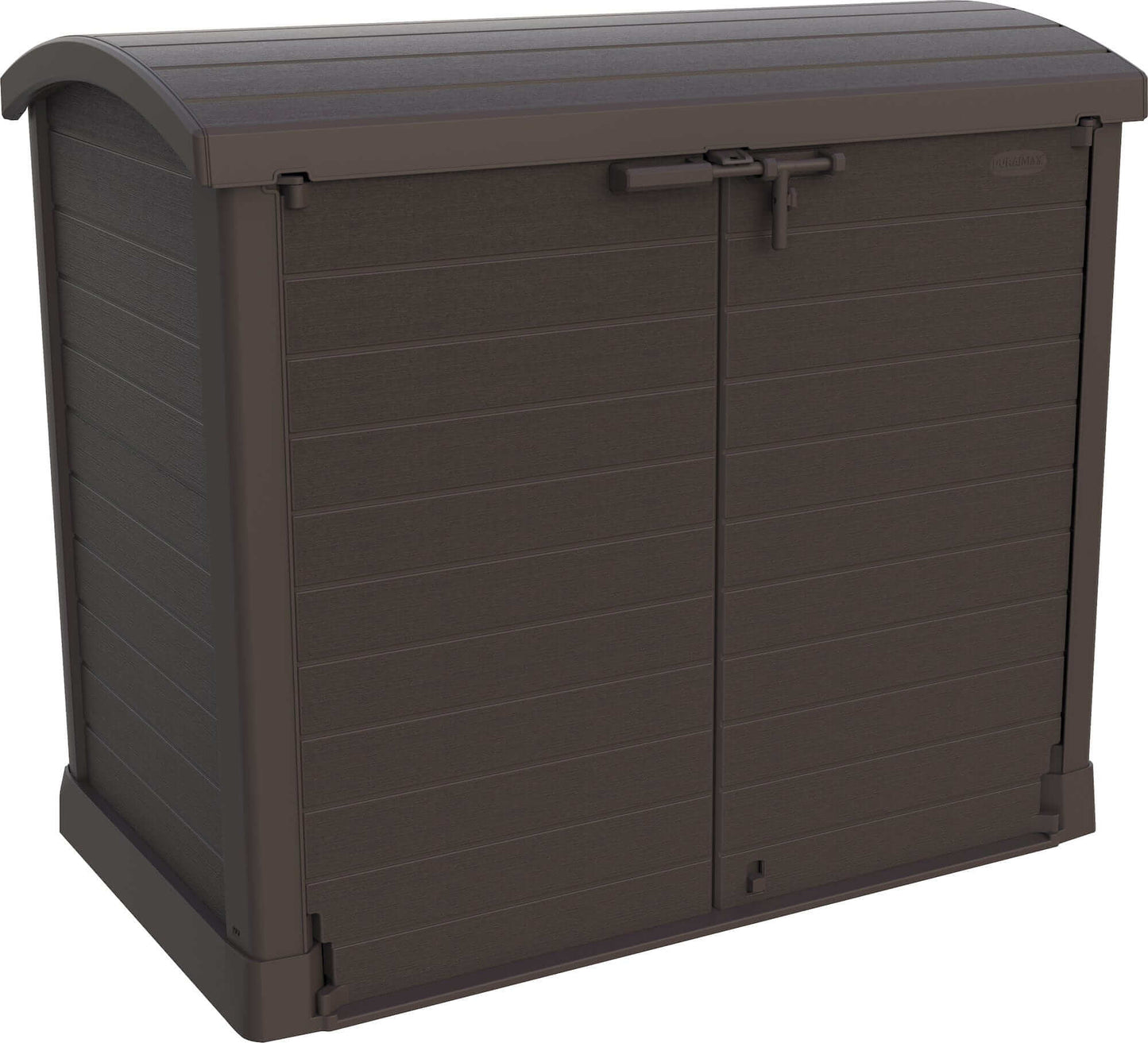 Duramax Storeaway Arc Lid 1200L Brown Side View 86632