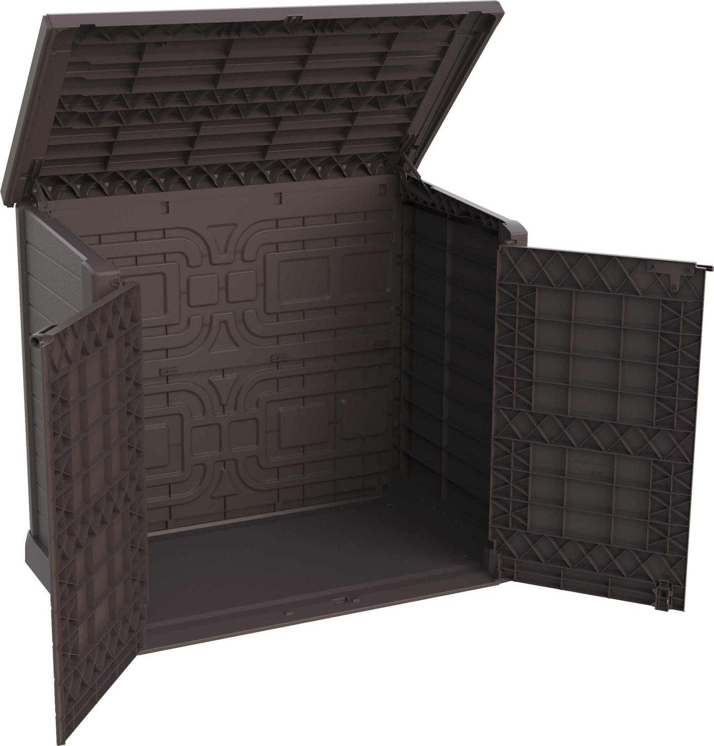 Duramax Storeaway Flat Lid 1200L Brown Open Door 86631