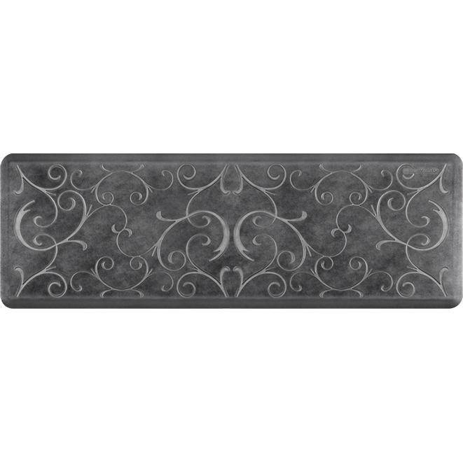 Wellnessmats Bella Estates Shades of Silver EB62WMRBNBLK,Onyx An anti fatigue mat that reduces stress. Easy to clean floormat