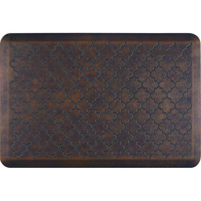Wellnessmats Trellis Estates Shades of Blue ET32WMRBBRN,Harbor A floor mat that has smooth surface. An ergo mat that gives comfort and relaxation while working in the kitchen or in any part of the house.