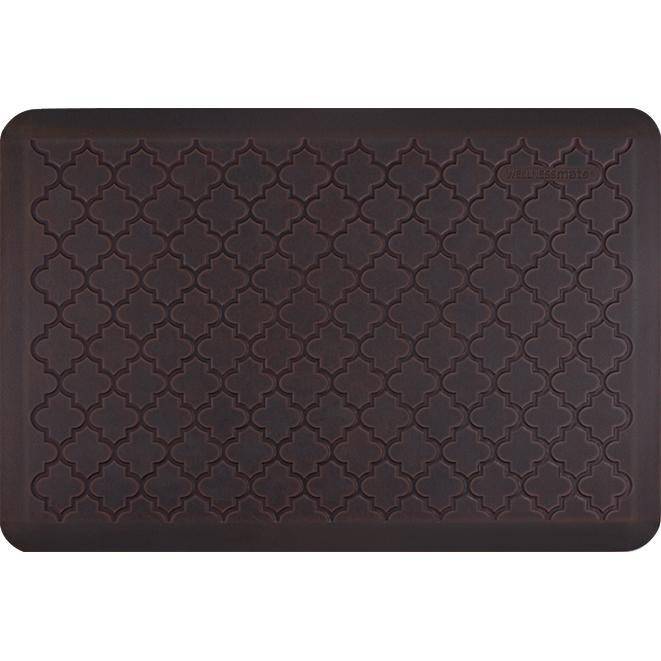 Wellnessmats Trellis Estates Shades of Blue ET32WMRBBUR,NavyPier An anti-microbial kitchen mat. An ergo mat that reduces impact on the legs and back