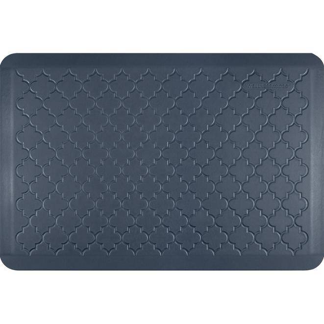 WellnessMats Estates Collection 6' x 2' Anti-Fatigue Mat Trellis, Midnight Blue