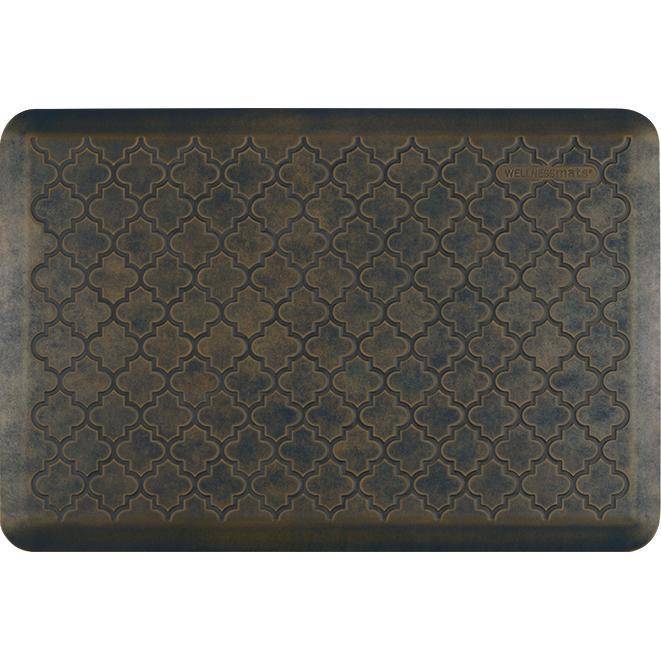 Wellnessmats Trellis Estates Shades of Blue A kitchen rug that relieves pressure and discomfort. A non-toxic ergo mat.