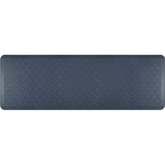 Wellnessmats Trellis Estates- Shades of Blue 6x2 ET62WMRBGRY,Lagoon An anti-microbial kitchen mat. An ergo mat that reduces impact on the legs and back