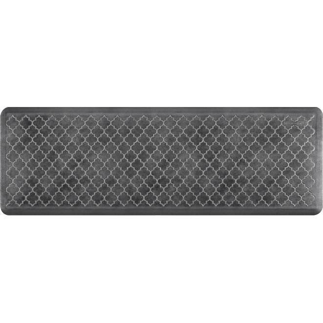 Wellnessmats Trellis Estates- Shades of Silver 6x2 ET62WMRBNBLK,Onyx An anti fatigue mat that reduces stress. Easy to clean floormat