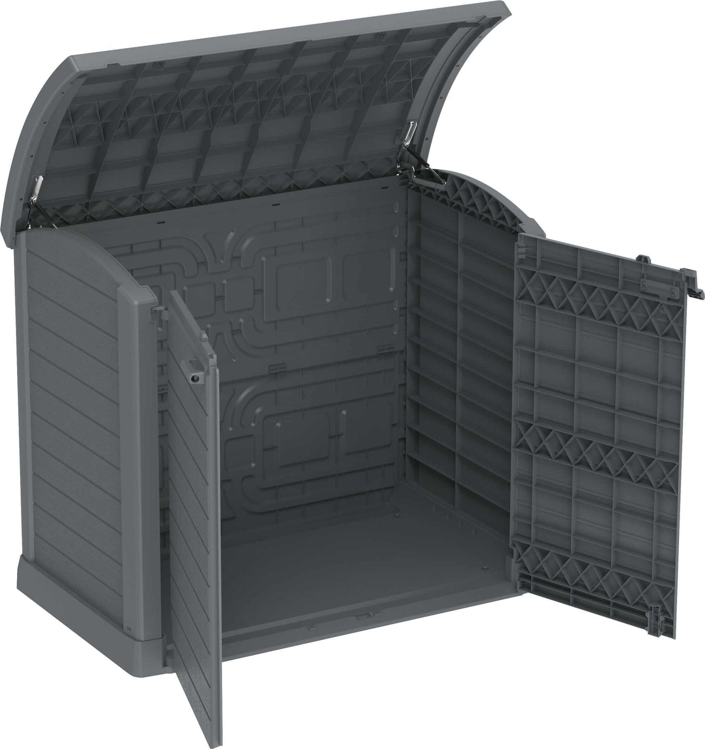 Duramax Storeaway Arc Lid 1200L Gray Open Door 86633