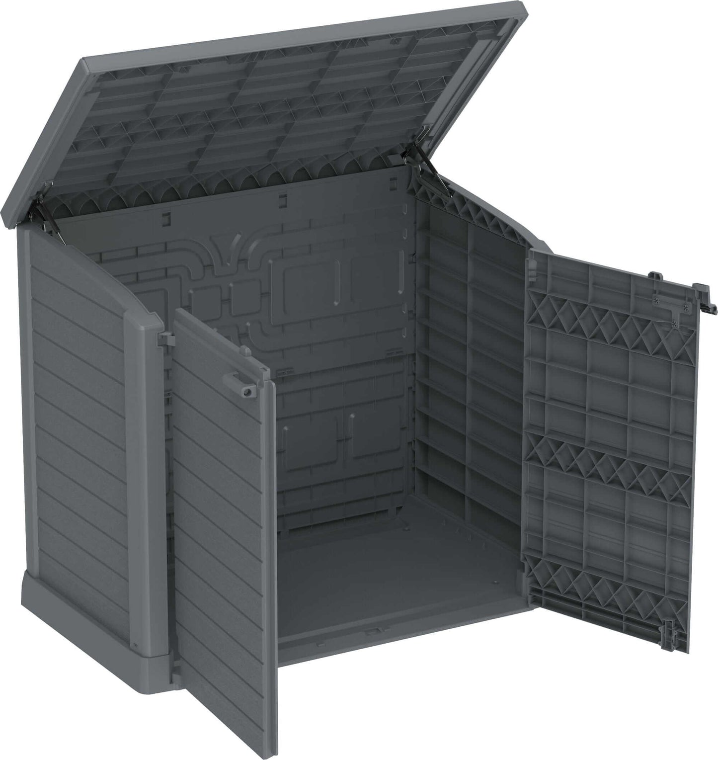 Duramax Storeaway Flat Lid 1200L Gray Open Door 86630