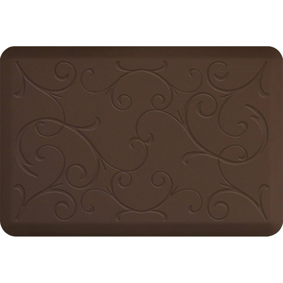 WellnessMats Bella Motif 3' X 2' MB32WMRBRN, Brown A popular floor mat with elegant design. A kitchen mat that gives padded support.