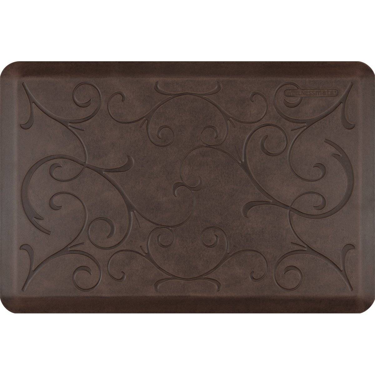 WellnessMats Bella Antique 3'X2' MB32WMRDB, Antique Dark A popular floor mat with elegant design. A kitchen mat that gives padded support.
