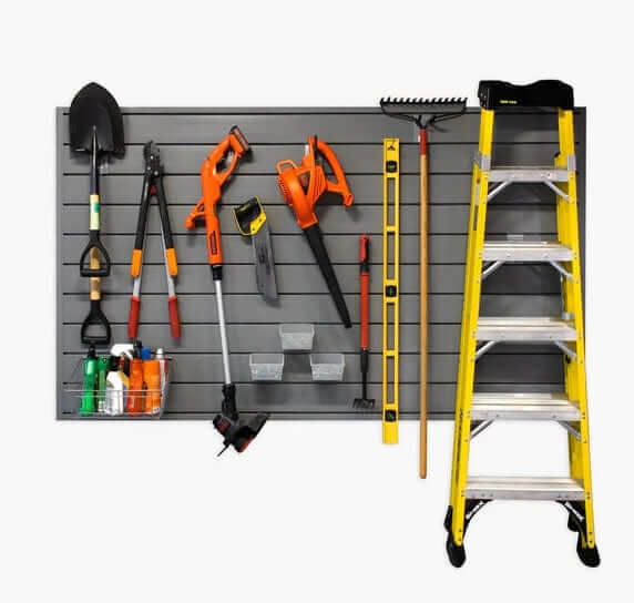 Proslat 8 ft. x 4 ft. PVC Heavy-Duty Slatwall Rack - 4 pack 128 sq ft Charcoal P88405