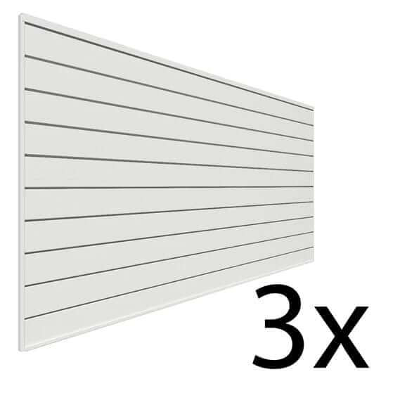 Proslat 8 ft. x 4 ft. PVC Slatwall - 3 pack 96 sq ft White P88302