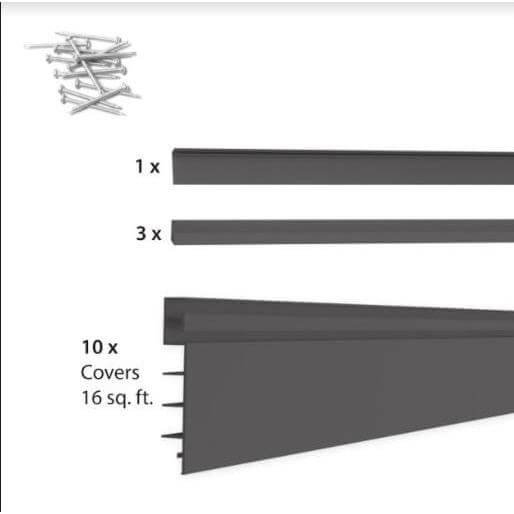 Proslat Garage Storage Garage Slatwall System 4 ft. x 4 ft. Charcoal 88104