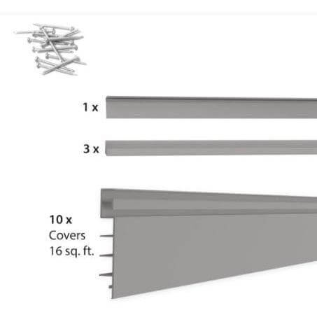 Proslat Garage Storage Wall-Mounted Storage Panels 4 ft. x 4 ft. Light Gray 88106