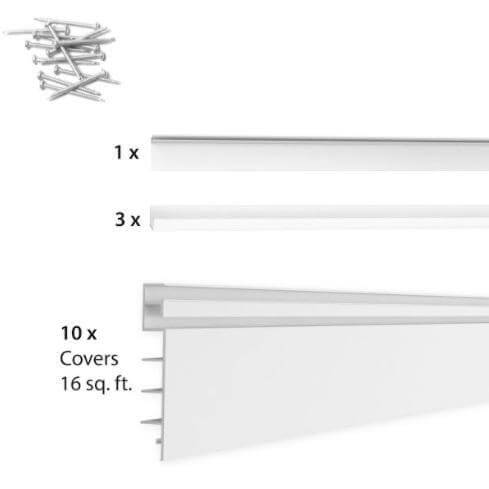 Proslat Garage Storage PVC Wall-Mounted Organizer 4 ft. x 4 ft. White 88103