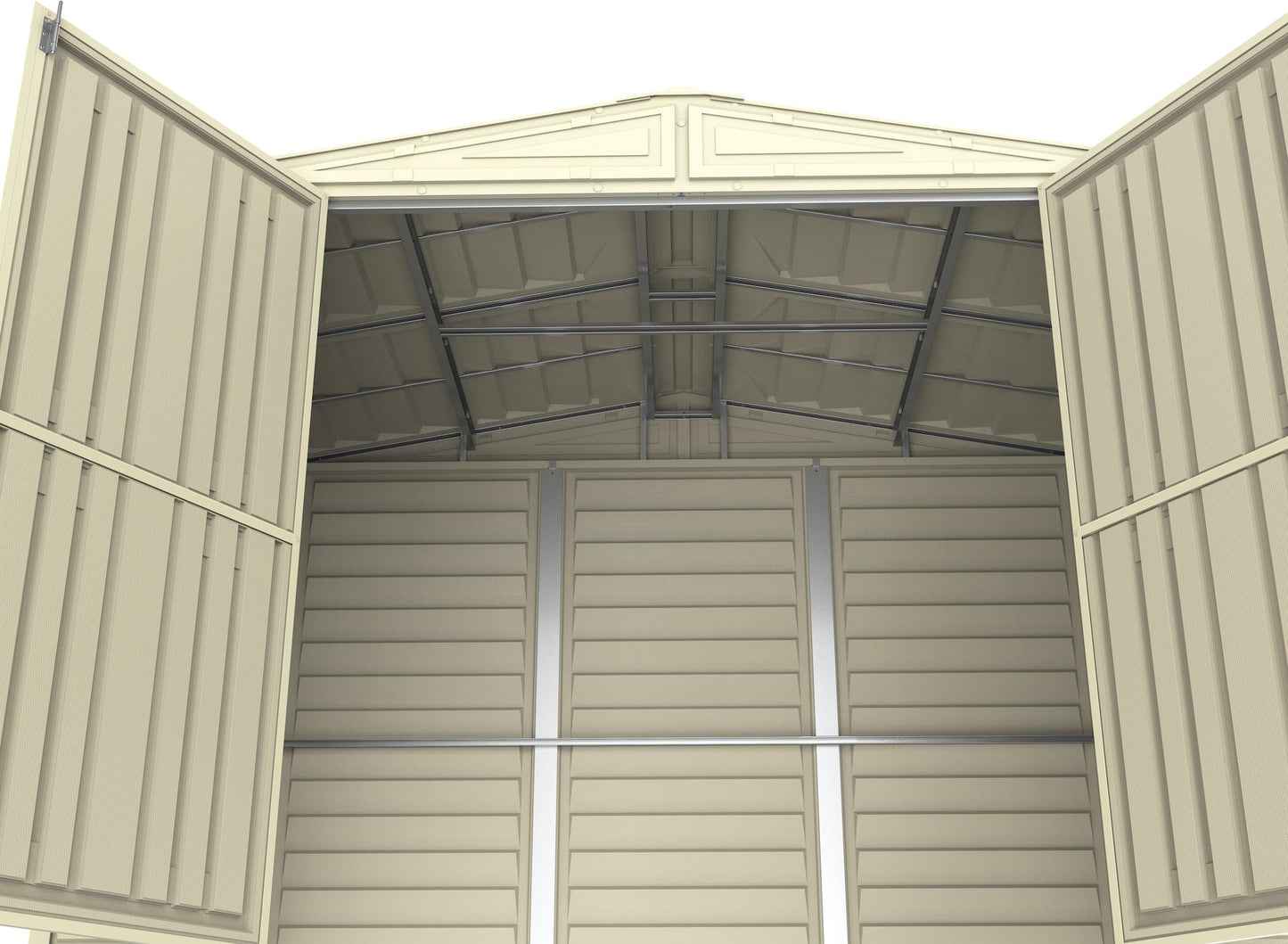 Duramax 8' x 5.5' DuraMate Shed with Foundation Kit Door Open 00184