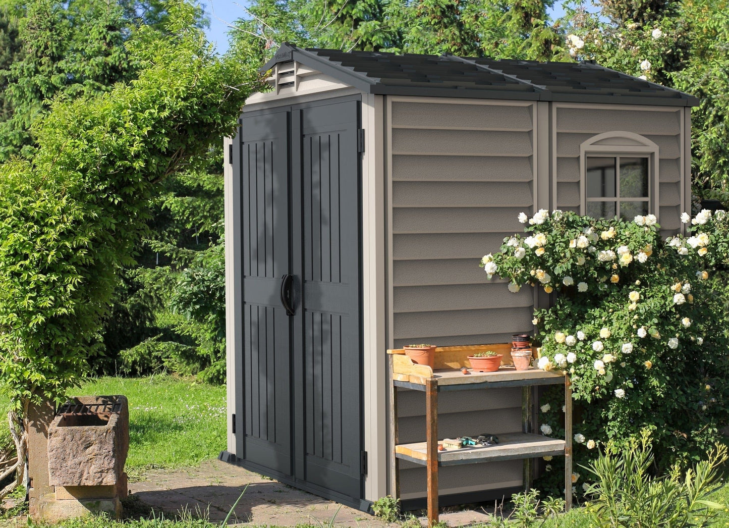Duramax 6' x 6' StoreMate Plus Vinyl Shed w/ Floor Outdoor Shed 30425