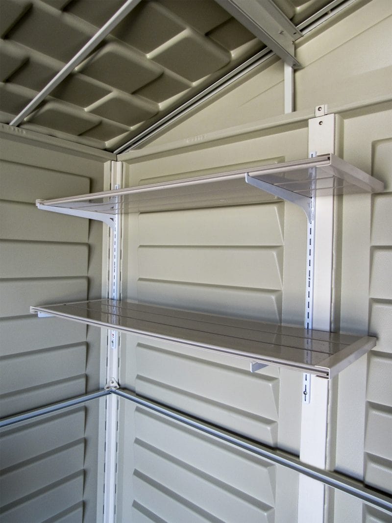 Duramax 8 x 8 DuraPlus w/ Foundation Shelves Details 30114 - Garage Tools Storage