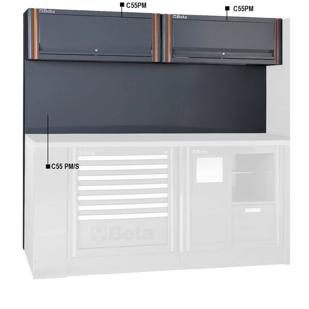 Beta Tools C55 2PM-TOOL PANEL + SUSPENDED CABINETS - Garage Tools Storage