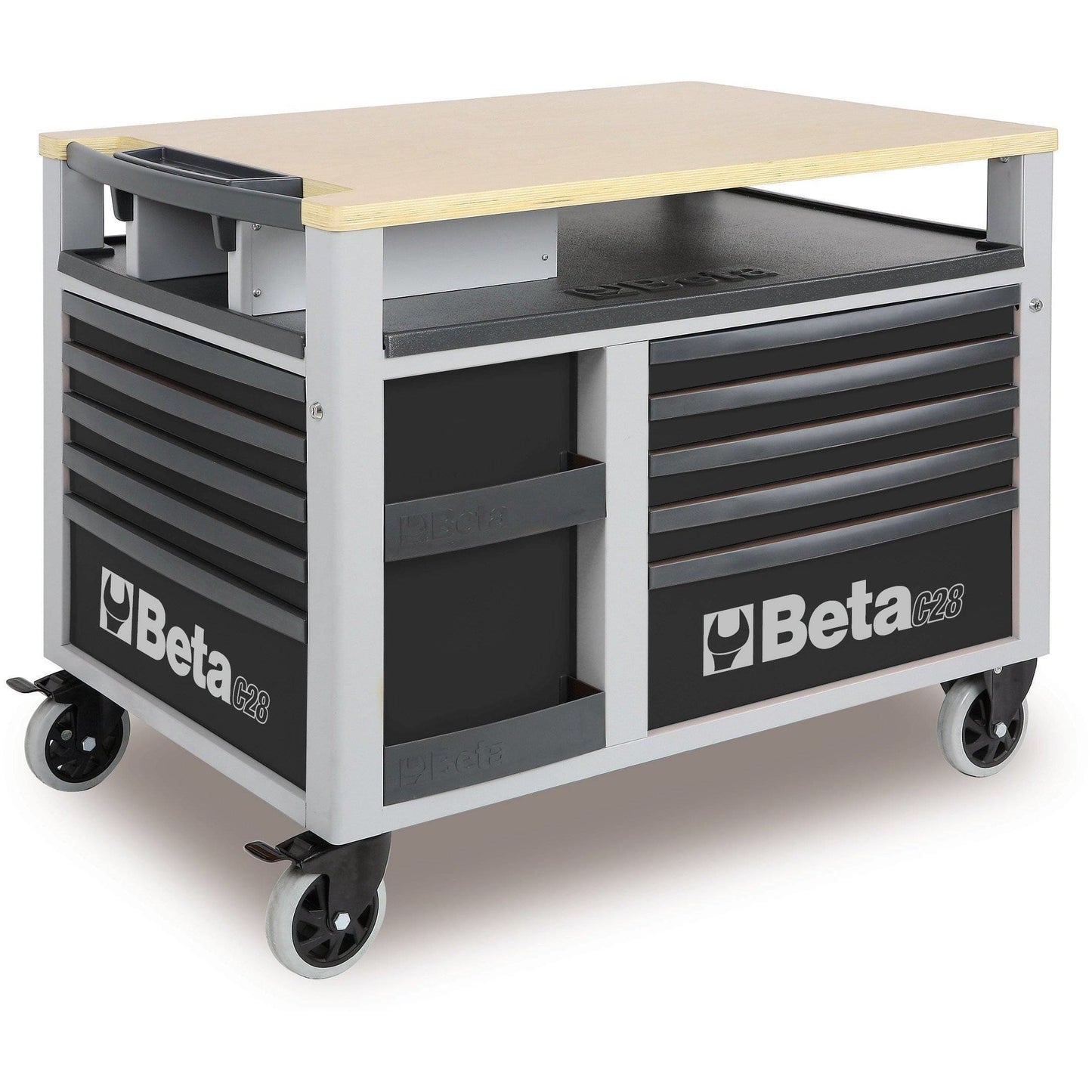 BETA Tools C28 O-SUPERTANK Rolling Tool Chest 10 DRAWER - Garage Tools Storage - Black