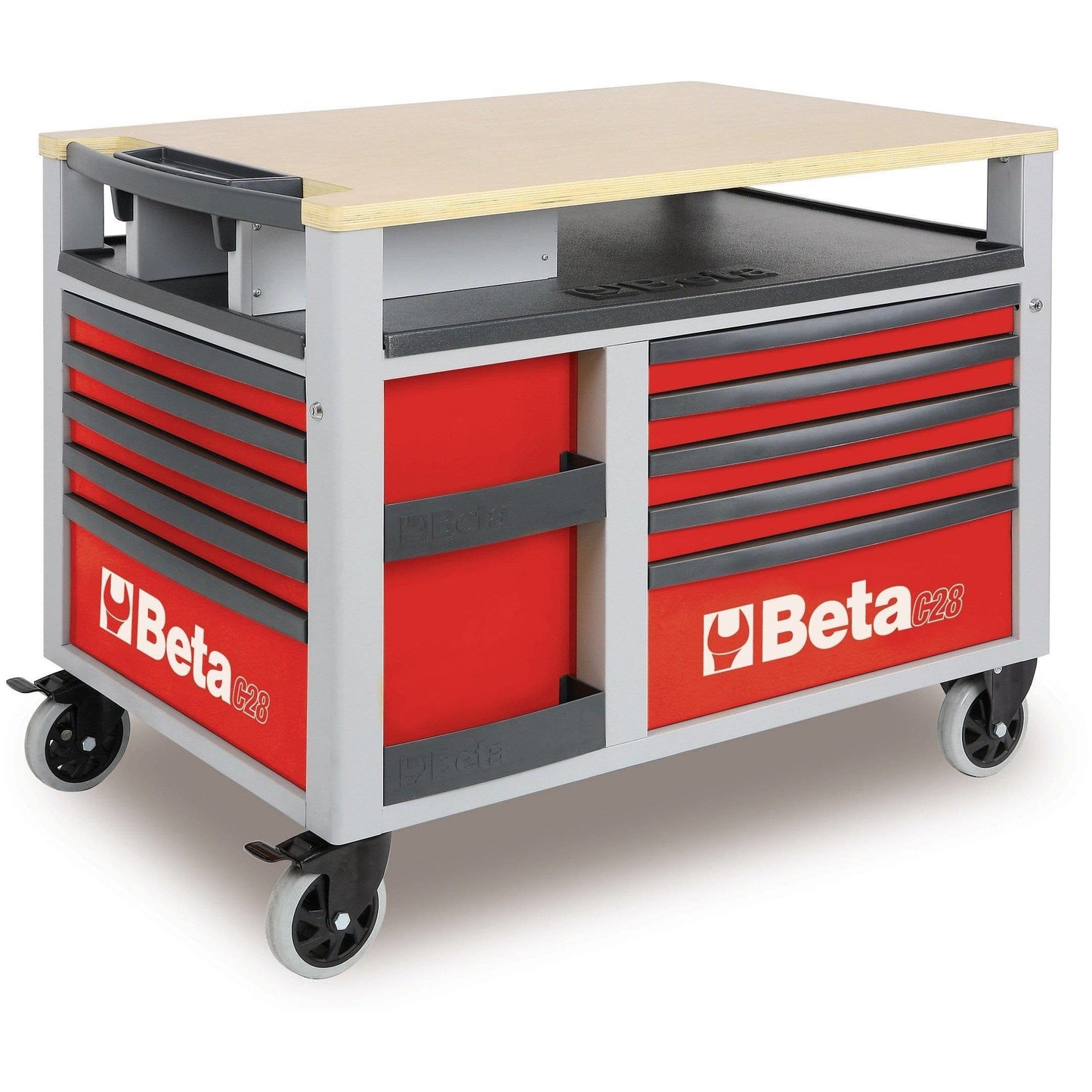 BETA Tools C28 O-SUPERTANK Rolling Tool Chest 10 DRAWER - Garage Tools Storage - Red