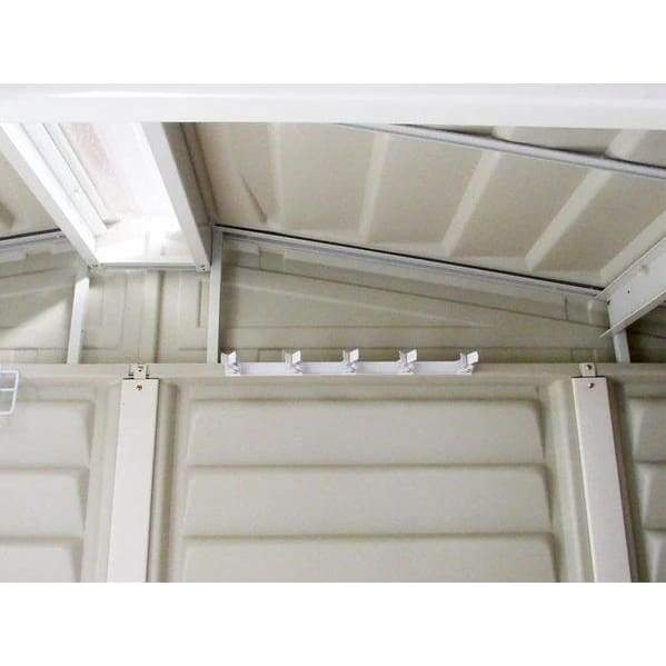 Duramax White Steel Multi-Tool Hanger Attched to Wall 08820