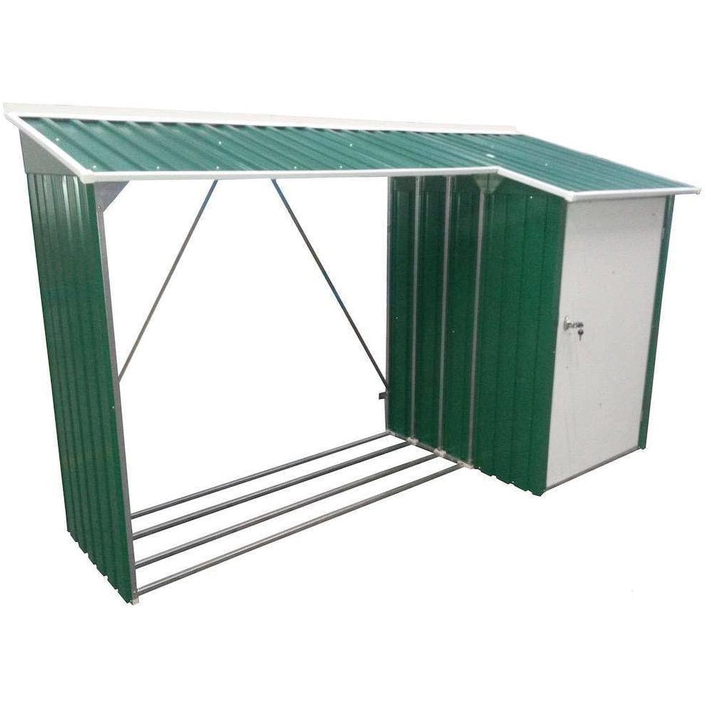 Duramax Outdoor Wood Shed with Off White Trim 53661 - Garage Tools Storage