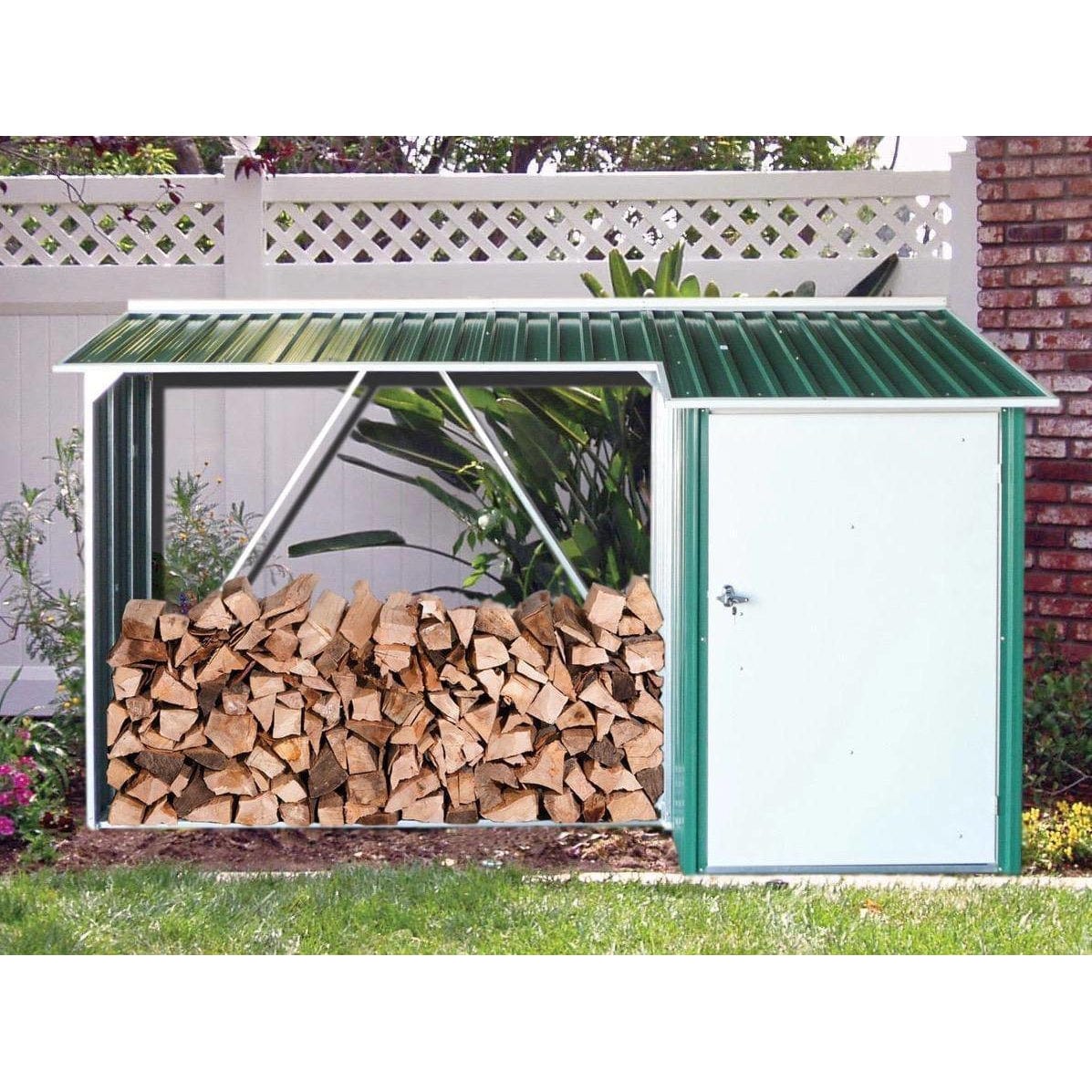 Duramax Outdoor WoodStore Combo Green with Off White Trim 53661 - Garage Tools Storage